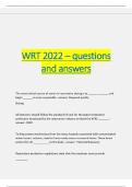 WRT 2022 &ndash; questions and answers