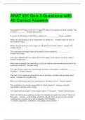  ANAT 201 Quiz 3 Questions with All Correct Answers 