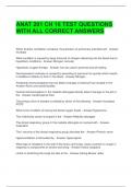 ANAT 201 CH 16 TEST QUESTIONS WITH ALL CORRECT ANSWERS 