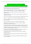 Dental Anatomy Exam 1 Study Questions And Answers 100&percnt; Verified