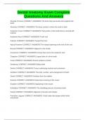 Dental Anatomy Exam Complete Questions And Answers