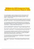OB&sol;Maternity HESI Assignment Exam Questions And Answers Rated A&plus; 2025&period;
