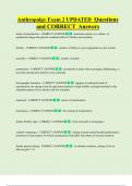 Anthropolgy Exam 2 UPDATED Questions  and CORRECT Answers 