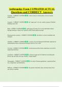 Anthropolgy Exam 2 UPDATED ACTUAL  Questions and CORRECT Answers