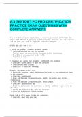 A&period;3 TESTOUT PC PRO CERTIFICATION PRACTICE EXAM QUESTIONS WITH COMPLETE ANSWERS&period;