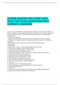 HYBRID SERVER PRO CORE CERT&period; PRACTICE EXAM QUESTIONS WITH CORRECT ANSWERS&period;