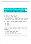 DESIGNING HPE SERVER SOLUTIONS HPE0-S54 EXAM QUESTIONS V9&period;02 KILLTEST WITH COMPLETE ANSWERS&period;