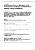 CSET Social Science Questions And Answers With Verified Solutions Already Passed Latest Updated 2025