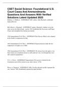 CSET Social Science&colon; Foundational U&period;S&period; Court Cases And Ammendments Questions And Answers With Verified Solutions Latest Updated 2025