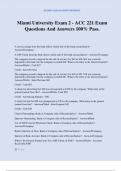 Miami University Exam 2 - ACC 221 Exam Questions And Answers 100&percnt; Pass&period;