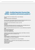 CSPR - Certified Specialist Payment Rep &lpar;HFMA&rpar; &ndash; questions and answers graded a&plus;