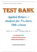 Test Bank For Applied Behavior Analysis for Teachers 10th Edition By Paul Alberto&comma; Chapters 1-13