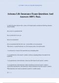 Arizona Life Insurance Exam Questions And Answers 100&percnt; Pass&period;