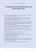 AZ Real Estate Exam Final Questions And Answers 100&percnt; Pass&period;