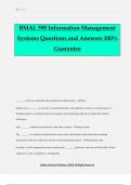 BMAL 590 Information Management Systems Questions and Answers 100&percnt; Guarantee