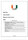 NUR 304 Adult Health I Midterms &lpar;Qns & Ans&rpar; 2025