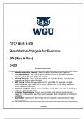 BUS 3100 &lpar;C723&rpar; Quantitative Analysis for Business OA &lpar;Qns & Ans&rpar; 2025