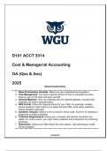 ACCT 3314 &lpar;D101&rpar; Cost & Managerial Accounting OA &lpar;Qns & Ans&rpar; 2025