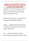 AADE Unit 1 Exam 2025 Part 1 Review Questions with 100&percnt; Correct Answers &vert; Verified &vert; Latest Update 2025
