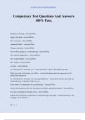 Competency Test Questions And Answers 100&percnt; Pass