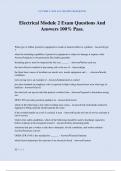 Electrical Module 2 Exam Questions And Answers 100&percnt; Pass&period;