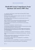 Florida RE License Comprehensive Exam Questions And Answers 100&percnt; Pass&period;