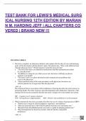 TEST BANK FOR LEWIS'S MEDICAL SURGICAL NURSING 12TH EDITION BY MARIANN M&period; HARDING JEFF &vert; ALL CHAPTERS COVERED &vert; BRAND NEW &excl;&excl;&excl;