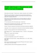 CHSO 404 Exam 2 Questions with 100&percnt; Correct Answers 