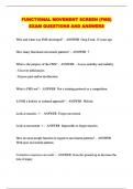 FUNCTIONAL MOVEMENT SCREEN &lpar;FMS&rpar; EXAM QUESTIONS AND ANSWERS
