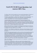 NACE PN TO RN Exam Questions And Answers 100&percnt; Pass&period;