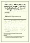 HOSA Health Informatics Exam Practice Questions & Answers &vert; 2026&sol;2027 Verified Update &vert; 100&percnt; Correct Grade A &vert; Comprehensive Review