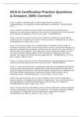 HCS-D Certification Practice Questions & Answers 100&percnt; Correct&excl;&excl;