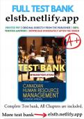 Test Bank for Canadian Human Resource Management 13th Edition &lpar; Author&colon;Schwind&rpar;