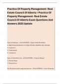 Practice Of Property Management- Real Estate Council Of Alberta &sol; Practice Of Property Management- Real Estate Council Of Alberta Exam Questions And Answers 2025 Update