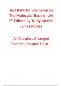 Test Bank for Biochemistry The Molecular Basis of Life 7th Edition By Trudy McKee&comma; James McKee