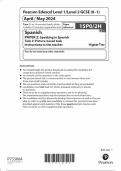 Pearson Edexcel Level 1&sol;Level 2 GCSE &lpar;9&ndash;1&rpar; April &sol; May 2024 Time 22 to 24 minutes &lpar;total&rpar;&comma; which includes 12 minutes&rsquo; preparation time 1SP0&sol;2H Paper reference Spanish PAPER 2&colon; Speaking in Spanish Task 2&colon; Picture-based task Instructions to the teacher QUES