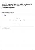 HESI RN 2025 EXIT EXAM MOST TESTED EXAM QUESTIONS AND ANSWERS GRADED A+ ASSURED SUCCESS