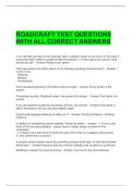 ROADCRAFT TEST QUESTIONS WITH ALL CORRECT ANSWERS 