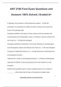 ANT 2100 Final Exam Questions and  Answers 100&percnt; Solved &vert; Graded A&plus;