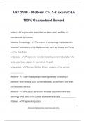 ANT 2100 LATEST EXAM PACKAGE DEAL QUESTIONS AND VERIFIED DETAILED ANSWERS &lpar;100&percnt; CORRECT&rpar; ANSWERS&rpar; &vert; ALREADY GRADED A&plus;