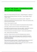Ocean 100 Exam 1 Questions with All Correct Answers 
