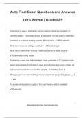 Auto Final Exam Questions and Answers  100&percnt; Solved &vert; Graded A&plus;