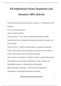 AZ Adjusterpro Exam Questions and  Answers 100&percnt; Solved