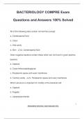 BACTERIOLOGY COMPRE Exam  Questions and Answers 100&percnt; Solved