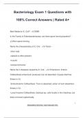 Bacteriology Exam 1 Questions with  100&percnt; Correct Answers &vert; Rated A&plus;