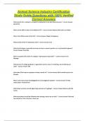 Animal Science Industry Certification Study Guide Questions with 100&percnt; Verified Correct Answers