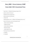 Barry BMS - Gross Anatomy COMP  Exam Q&A 100&percnt; Guaranteed Pass