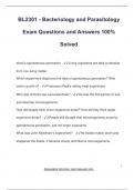 BL2301 - Bacteriology and Parasitology Exam Questions and Answers 100&percnt;  Solved