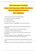SSI Instructor Training   Exam Set Questions With Reviewed  Correct Detailed Answers  New Update&excl;&excl; 
