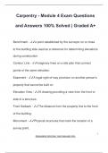 Carpentry - Module 4 Exam Questions  and Answers 100&percnt; Solved &vert; Graded A&plus;